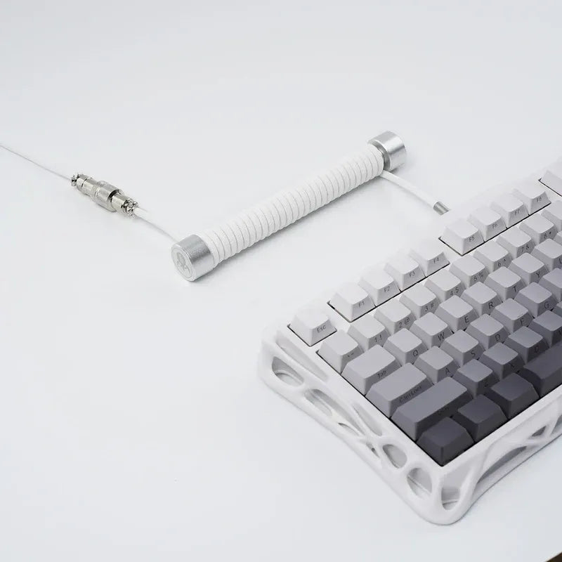 GravaStar Coiled Aviator USB Cable - Black and White