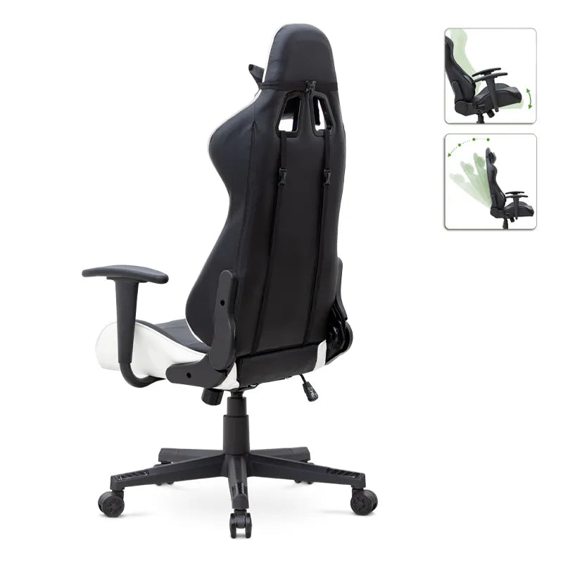 Megapap Alonso Artificial Leather Gaming Chair White / Black