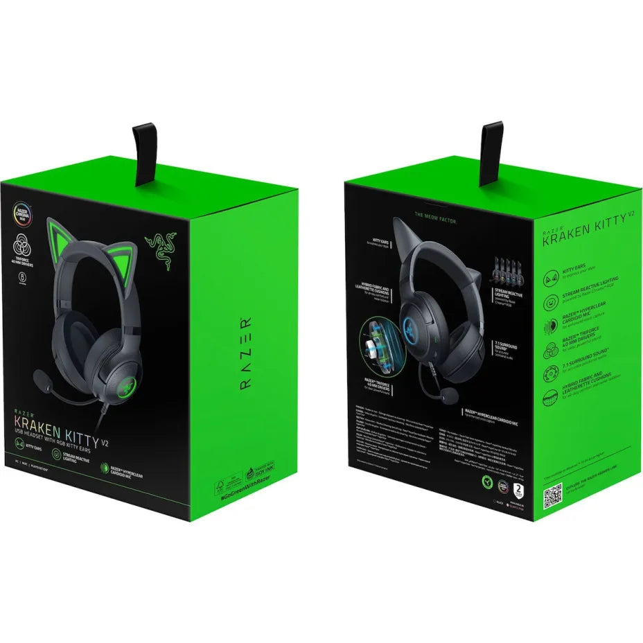 Razer Kraken Kitty V2 Over Ear Gaming Headset with Connection USBSku