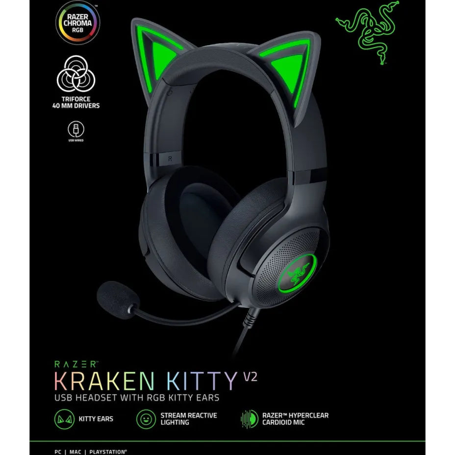 Razer Kraken Kitty V2 Over Ear Gaming Headset with Connection USBSku
