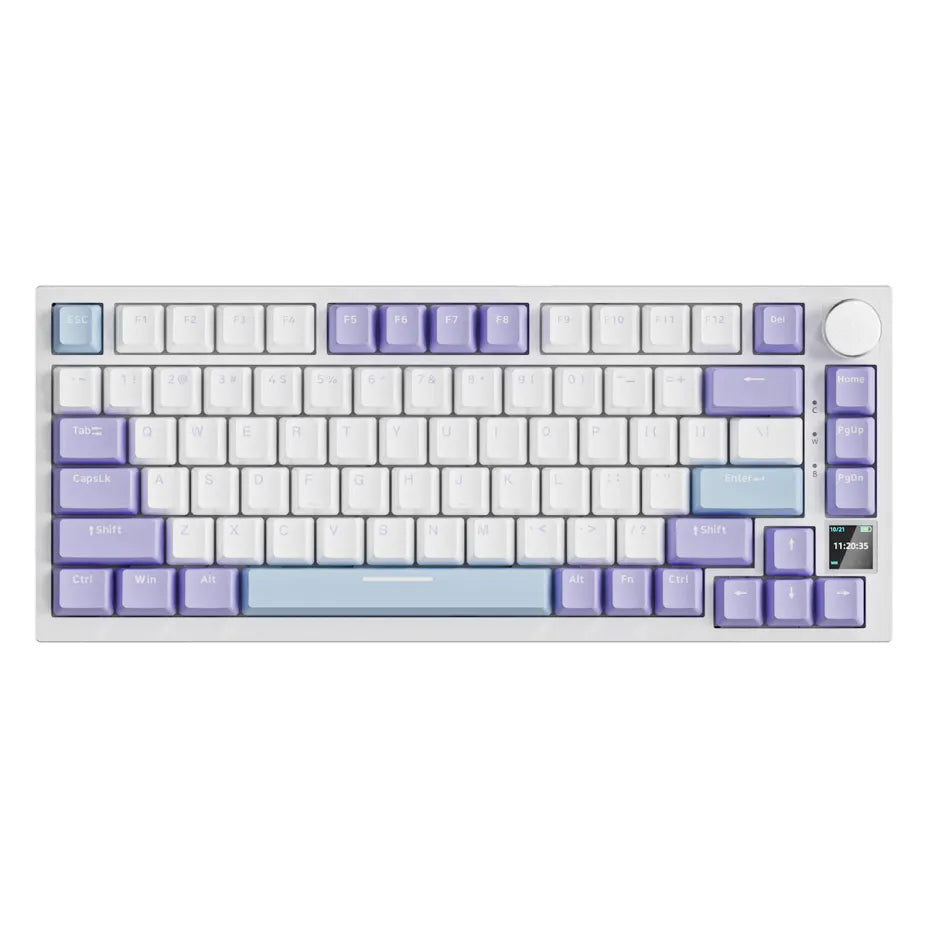 Ajazz AK820 Pro Hot-Swap Gaming Keyboard 75% with RGB lighting (English US) White/Purple