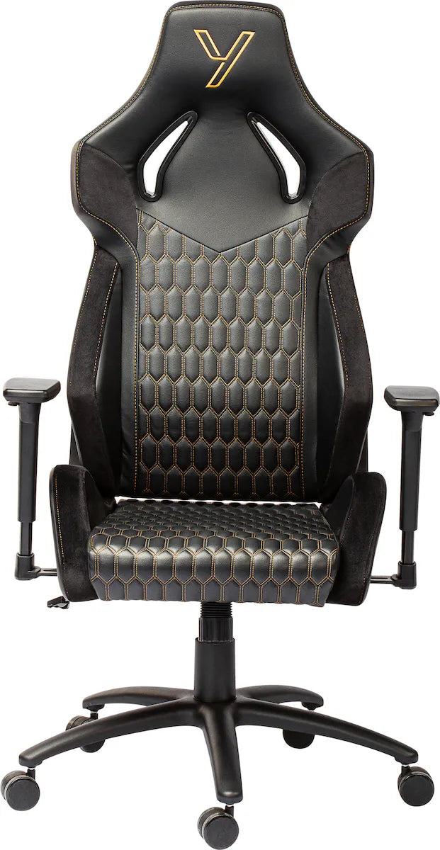 Yenkee YGC 110GD ONYX Artificial Leather Gaming Chair with Adjustable Arms Black