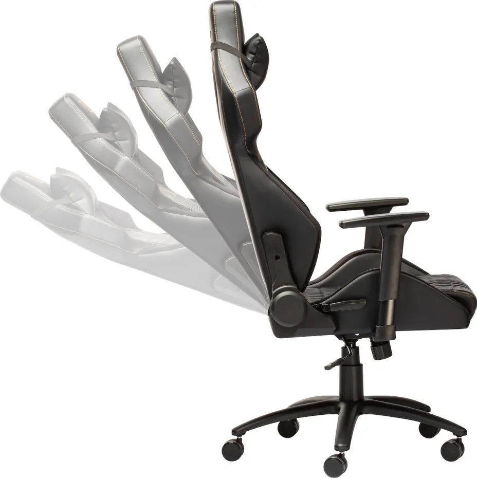 Yenkee YGC 110GD ONYX Artificial Leather Gaming Chair with Adjustable Arms Black