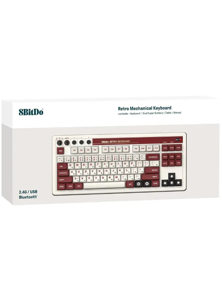 8Bitdo Retro Fami Edition Wireless Gaming Mechanical Keyboard with Custom switches (English US)
