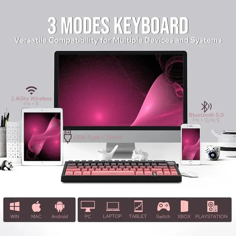 AJAZZ AK650 Three-mode Hot-swappable Wireless Mechanical Keyboard