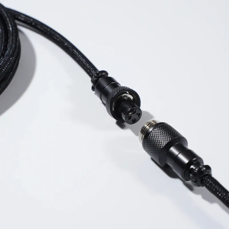 GravaStar Coiled Aviator USB Cable - Black and White