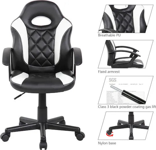 Kiwari Klaus Artificial Leather Gaming Chair Black