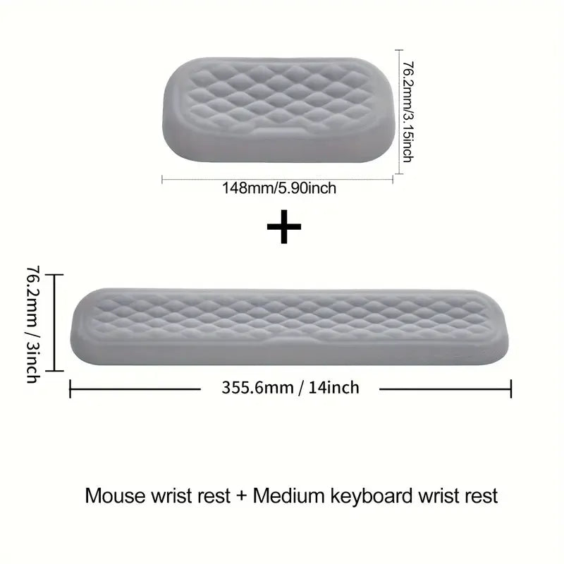 Ergonomic Keyboard and Mouse Wrist Rests: Desk Soft Memory Foam Cushion Pads for Comfortable Typing and Mousing