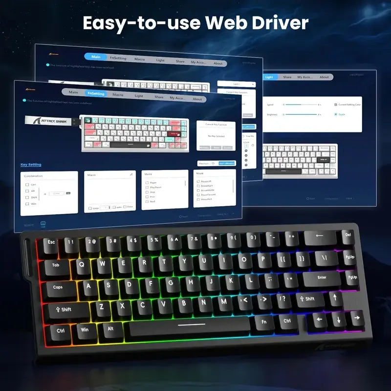 ATTACK SHARK X68 HE 8000Hz Rapid Trigger Keyboard