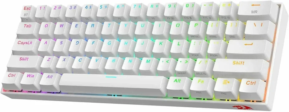 Redragon K530 Draconic Pro Wireless Gaming Mechanical Keyboard 60% with Custom Brown switches and RGB lighting (English US) White