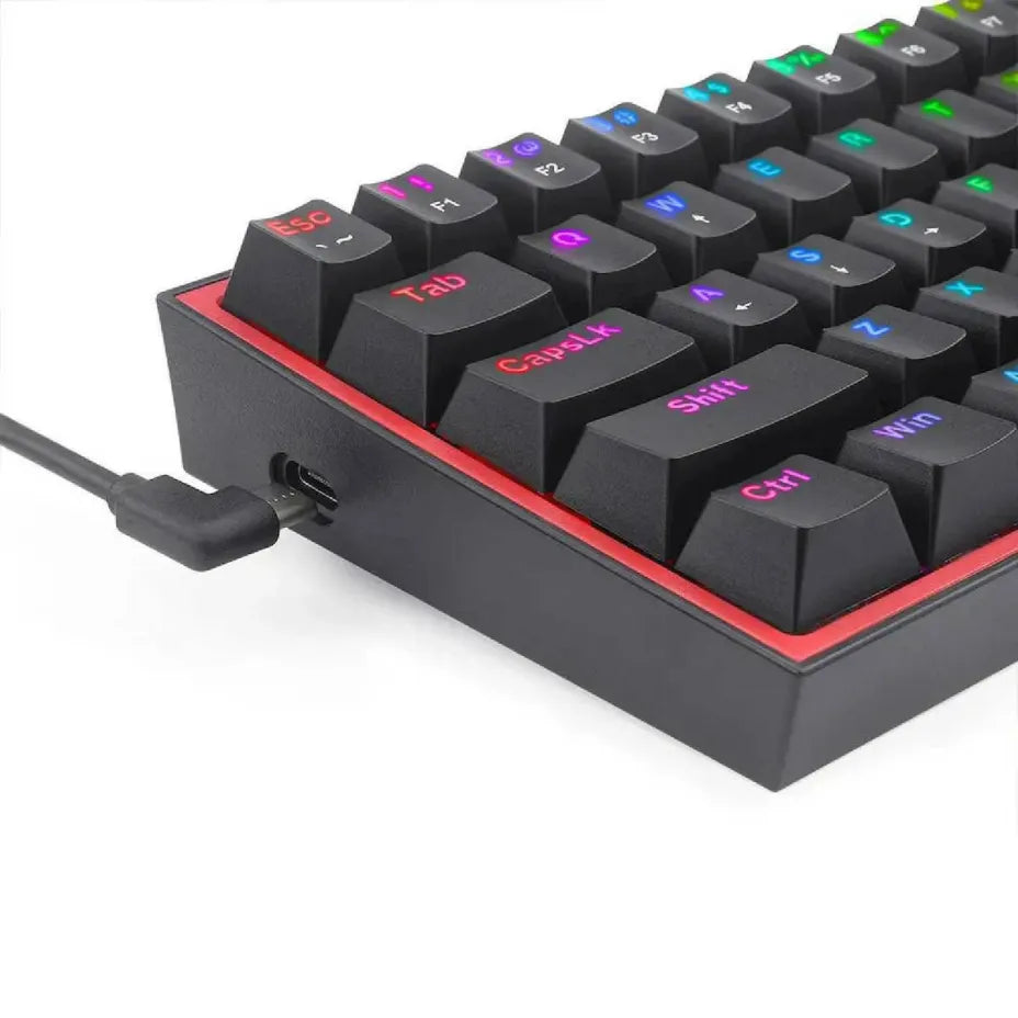 Redragon K617 FIZZ Gaming Mechanical Keyboard 60% with Custom Red switches and RGB lighting (English US)