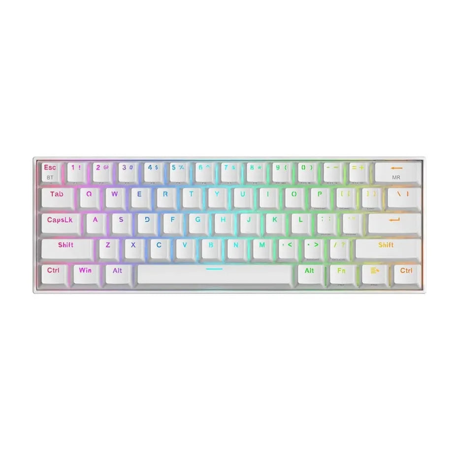 Redragon K530 Draconic Pro Wireless Gaming Mechanical Keyboard 60% with Custom Brown switches and RGB lighting (English US) White