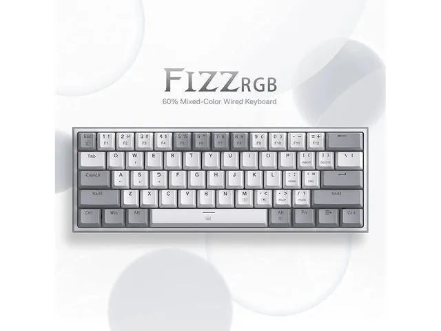 Redragon K617 FIZZ Gaming Mechanical Keyboard 60% with Custom Red switches and RGB lighting (English US)