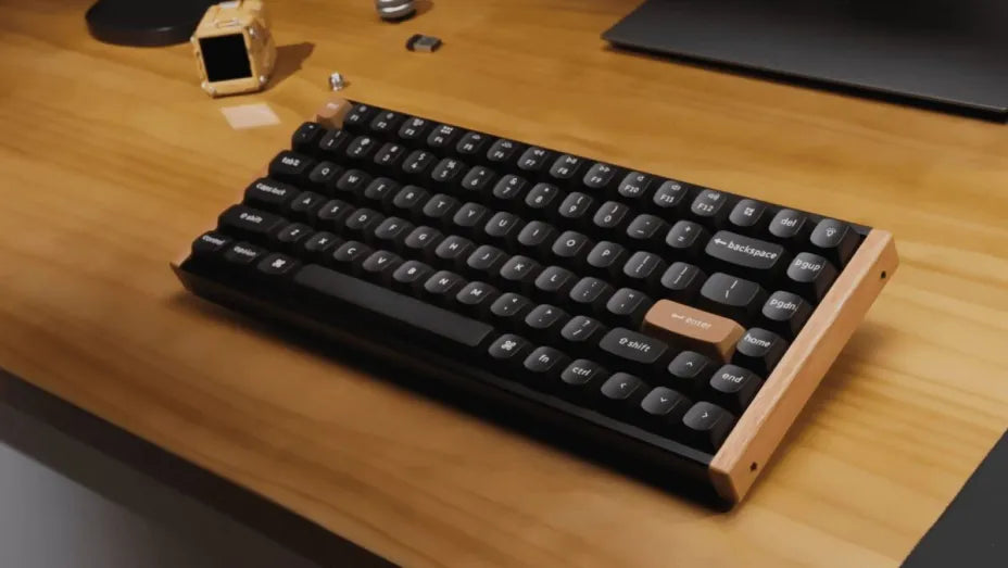 Keychron K2 HE (K2H-F1) Wireless Gaming Mechanical Keyboard 75% with Gateron Double-Rail Magnetic Nebula switches and RGB lighting (English US) Black (Special Wood Edition)