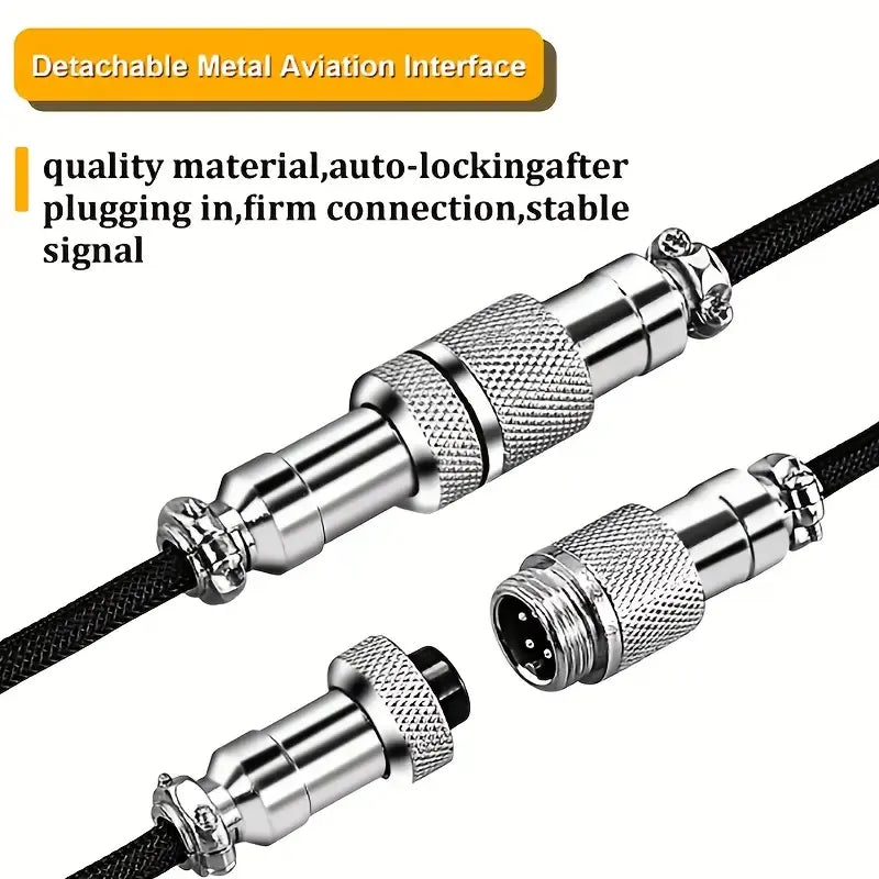 Mechanical Keyboard Coiled Cable Wire USB C USB Port Aviator Coiling Cable Desktop Computer Gaming Keyboard Accessories