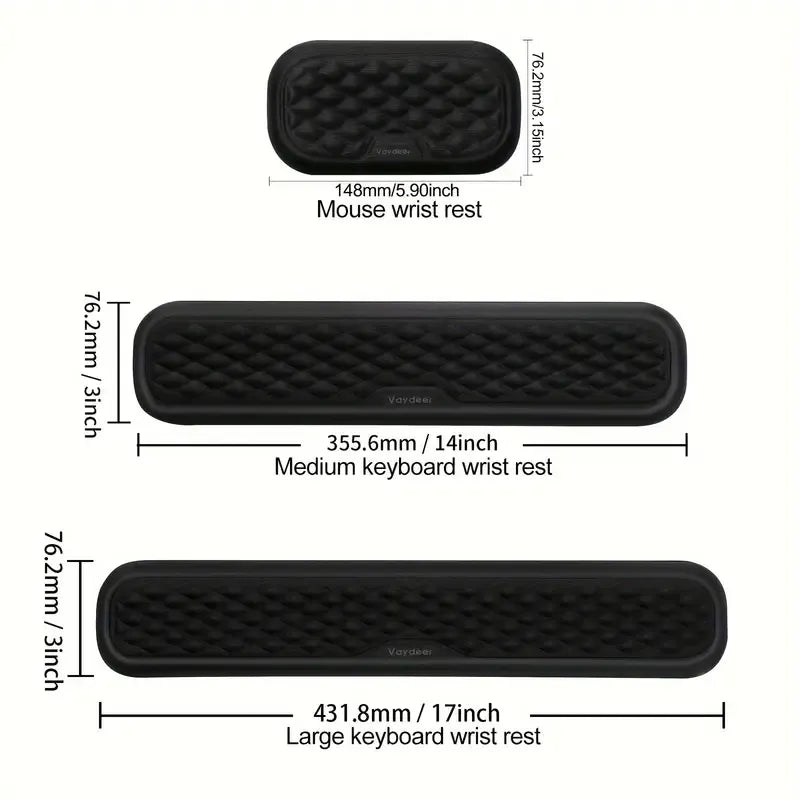Ergonomic Keyboard and Mouse Wrist Rests: Desk Soft Memory Foam Cushion Pads for Comfortable Typing and Mousing