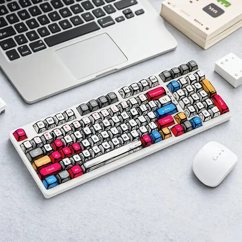 Comic Style 116-Key Mechanical Keyboard Keycaps