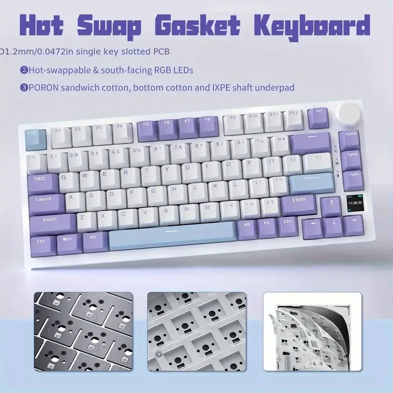 AJAZZ AK820PRO Full Key Hot-Swappable 75% Layout Wireless Mechanical Keyboard