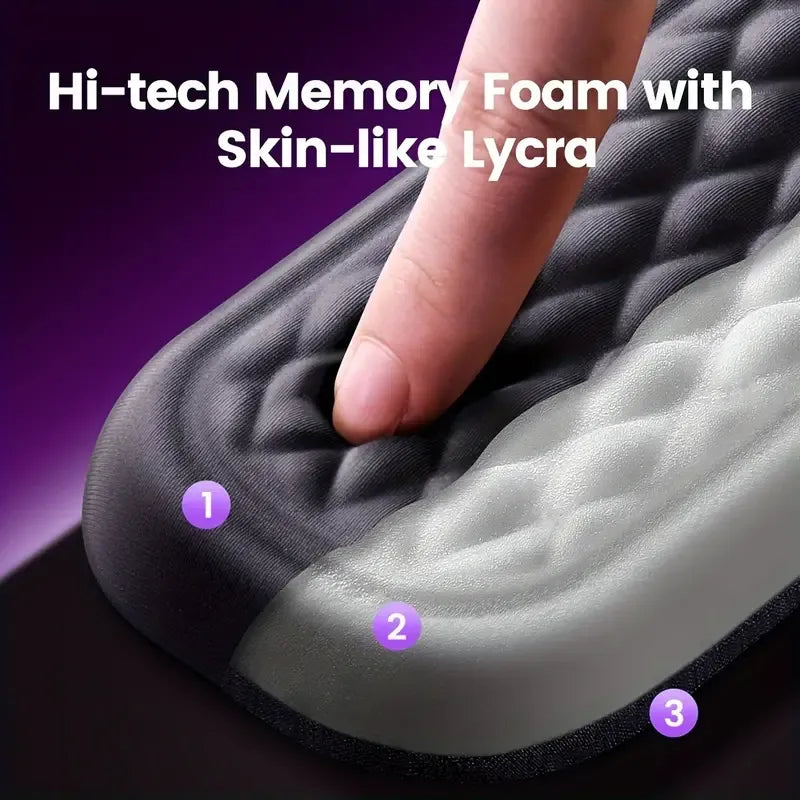 Ergonomic Keyboard and Mouse Wrist Rests: Desk Soft Memory Foam Cushion Pads for Comfortable Typing and Mousing