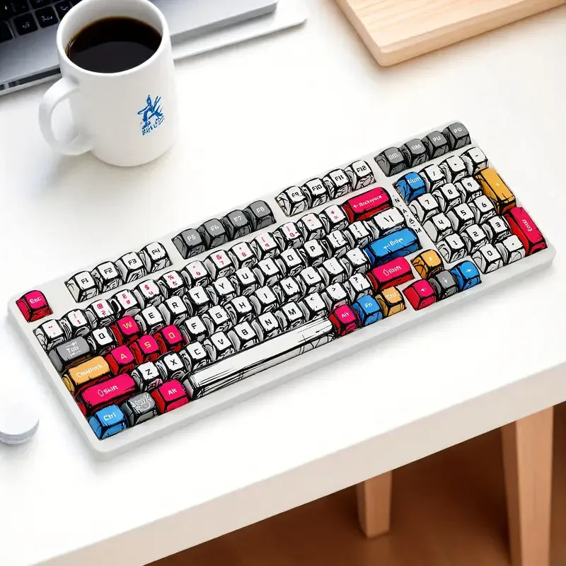 Comic Style 116-Key Mechanical Keyboard Keycaps