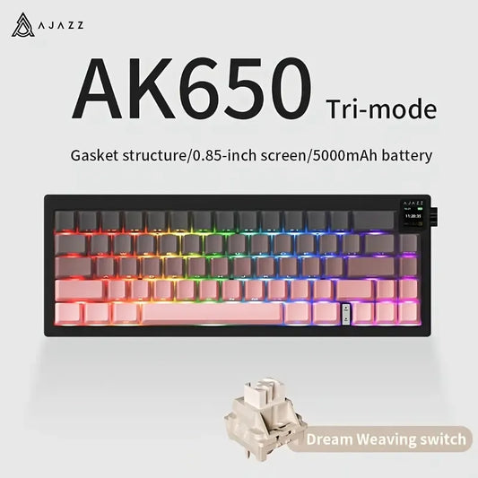 AJAZZ AK650 Three-mode Hot-swappable Wireless Mechanical Keyboard