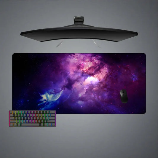 Purple & Blue Galaxy Design XXL Size Gaming Mouse Pad, Computer Desk Mat
