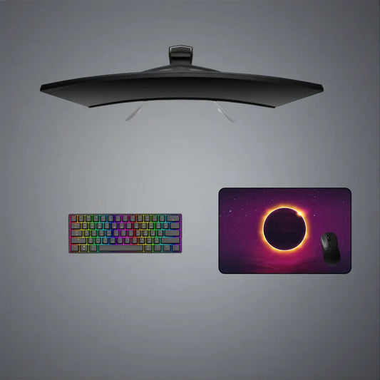 Purple Hue Full Eclipse Design M Size Gaming Mouse Pad, Computer Desk Mat