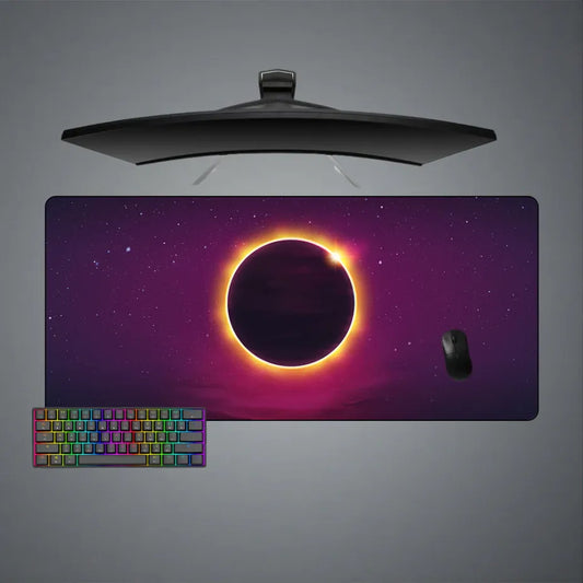 Purple Hue Full Eclipse Design XXL Size Gaming Mouse Pad, Computer Desk Mat